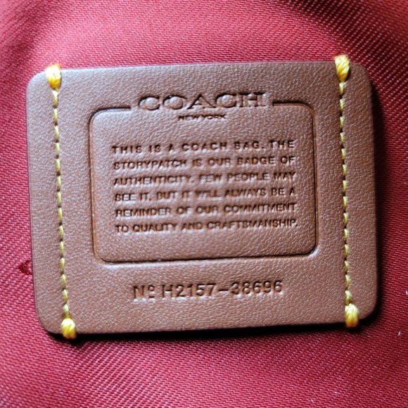 COACH Chaise Colorblocked Pebbled Leather Crossbody- Brick Red Multi-color ⭐ - Picture 14 of 16